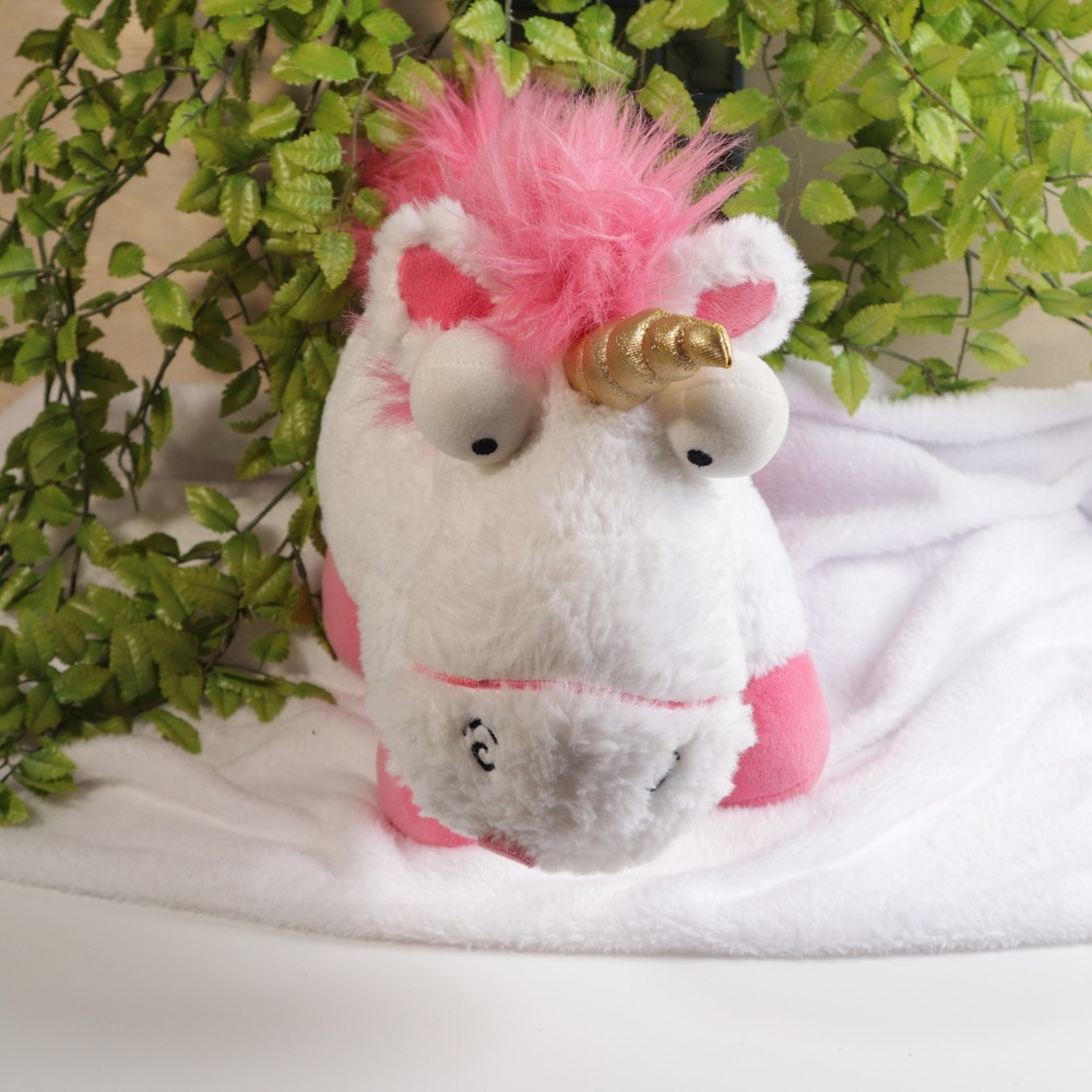Build-A-Bear Despicable Me Fluffy Unicorn Plush White Pink Gold Horn Minions